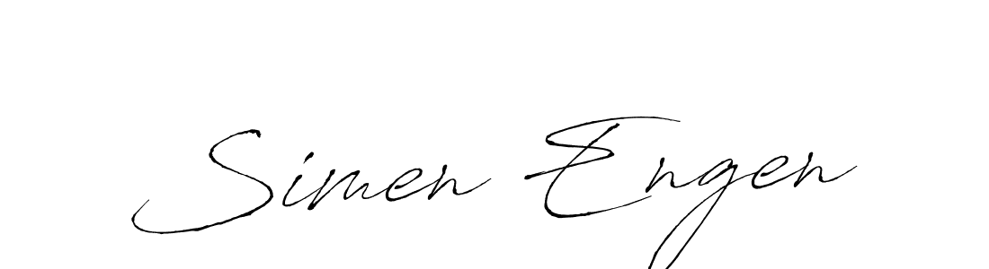 How to make Simen Engen name signature. Use Antro_Vectra style for creating short signs online. This is the latest handwritten sign. Simen Engen signature style 6 images and pictures png