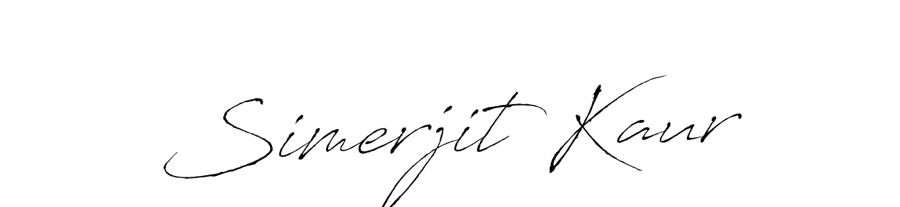 How to make Simerjit Kaur name signature. Use Antro_Vectra style for creating short signs online. This is the latest handwritten sign. Simerjit Kaur signature style 6 images and pictures png