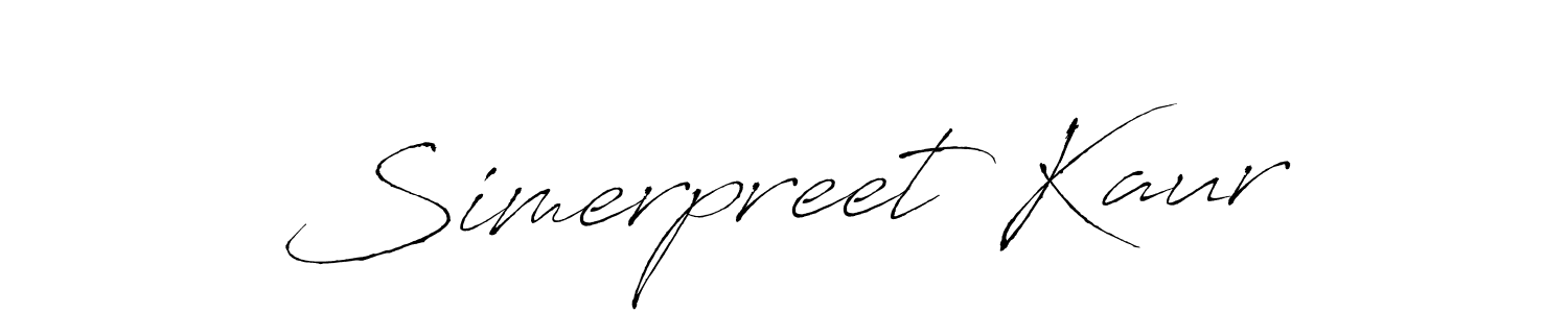 How to make Simerpreet Kaur signature? Antro_Vectra is a professional autograph style. Create handwritten signature for Simerpreet Kaur name. Simerpreet Kaur signature style 6 images and pictures png