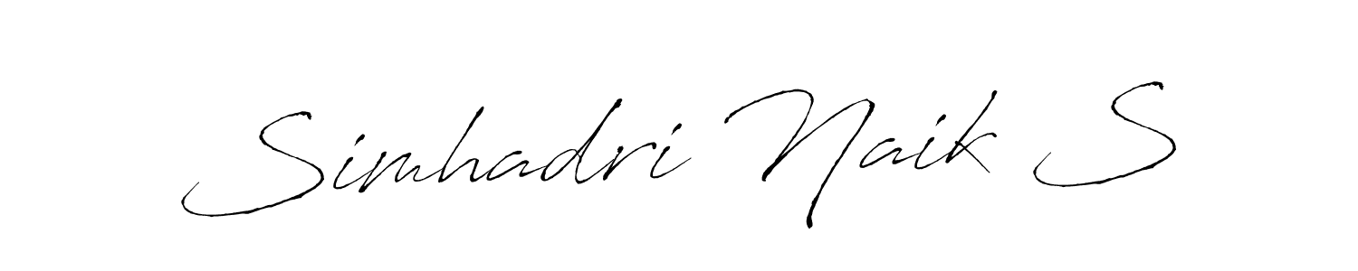 How to make Simhadri Naik S name signature. Use Antro_Vectra style for creating short signs online. This is the latest handwritten sign. Simhadri Naik S signature style 6 images and pictures png