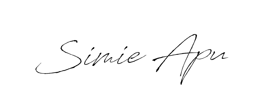 Simie Apu stylish signature style. Best Handwritten Sign (Antro_Vectra) for my name. Handwritten Signature Collection Ideas for my name Simie Apu. Simie Apu signature style 6 images and pictures png