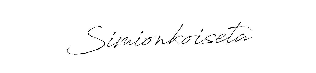 How to make Simionkoiseta name signature. Use Antro_Vectra style for creating short signs online. This is the latest handwritten sign. Simionkoiseta signature style 6 images and pictures png