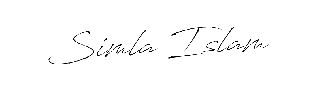 Make a beautiful signature design for name Simla Islam. With this signature (Antro_Vectra) style, you can create a handwritten signature for free. Simla Islam signature style 6 images and pictures png