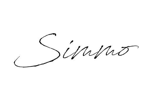 How to make Simmo signature? Antro_Vectra is a professional autograph style. Create handwritten signature for Simmo name. Simmo signature style 6 images and pictures png