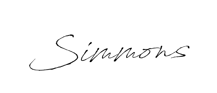 Make a beautiful signature design for name Simmons. With this signature (Antro_Vectra) style, you can create a handwritten signature for free. Simmons signature style 6 images and pictures png