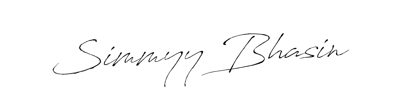 Also You can easily find your signature by using the search form. We will create Simmyy Bhasin name handwritten signature images for you free of cost using Antro_Vectra sign style. Simmyy Bhasin signature style 6 images and pictures png