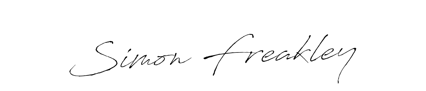 Make a beautiful signature design for name Simon Freakley. With this signature (Antro_Vectra) style, you can create a handwritten signature for free. Simon Freakley signature style 6 images and pictures png