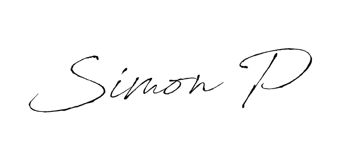 Also we have Simon P name is the best signature style. Create professional handwritten signature collection using Antro_Vectra autograph style. Simon P signature style 6 images and pictures png