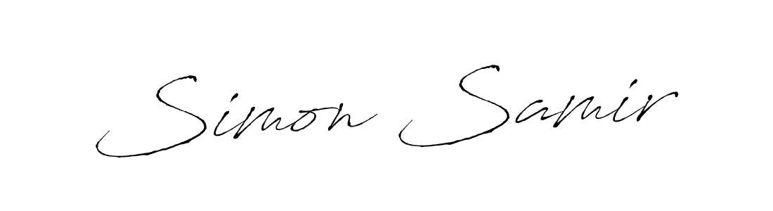 Make a beautiful signature design for name Simon Samir. With this signature (Antro_Vectra) style, you can create a handwritten signature for free. Simon Samir signature style 6 images and pictures png