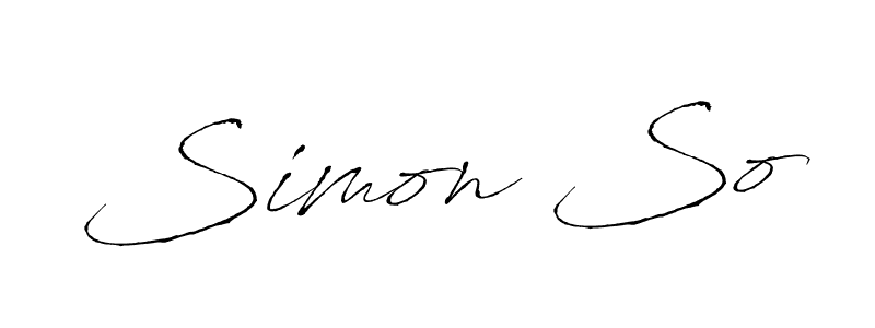 Make a beautiful signature design for name Simon So. With this signature (Antro_Vectra) style, you can create a handwritten signature for free. Simon So signature style 6 images and pictures png