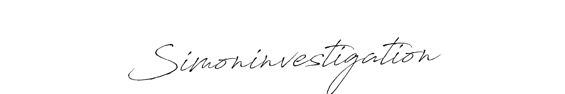 Make a beautiful signature design for name Simoninvestigation. With this signature (Antro_Vectra) style, you can create a handwritten signature for free. Simoninvestigation signature style 6 images and pictures png
