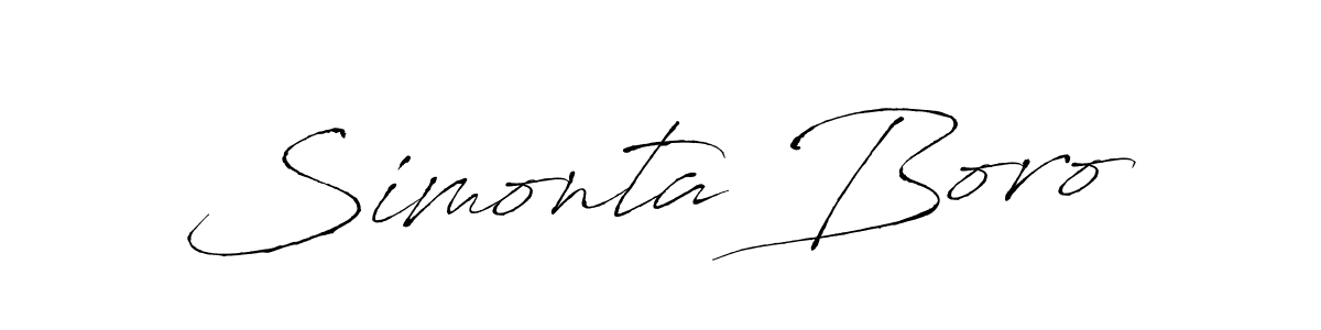 Create a beautiful signature design for name Simonta Boro. With this signature (Antro_Vectra) fonts, you can make a handwritten signature for free. Simonta Boro signature style 6 images and pictures png