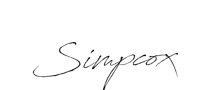Use a signature maker to create a handwritten signature online. With this signature software, you can design (Antro_Vectra) your own signature for name Simpcox. Simpcox signature style 6 images and pictures png