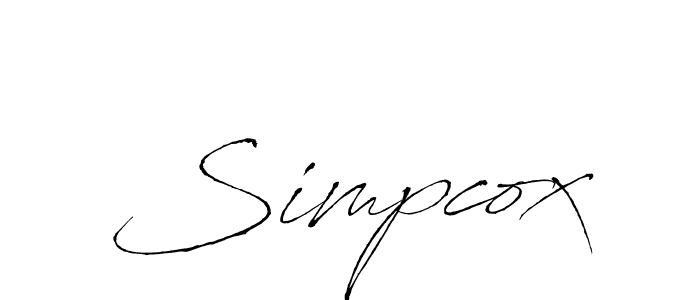 Use a signature maker to create a handwritten signature online. With this signature software, you can design (Antro_Vectra) your own signature for name Simpcox. Simpcox signature style 6 images and pictures png