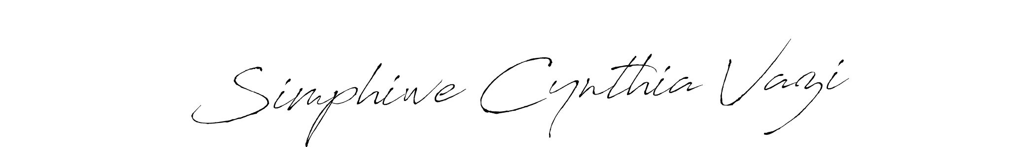 The best way (Antro_Vectra) to make a short signature is to pick only two or three words in your name. The name Simphiwe Cynthia Vazi include a total of six letters. For converting this name. Simphiwe Cynthia Vazi signature style 6 images and pictures png