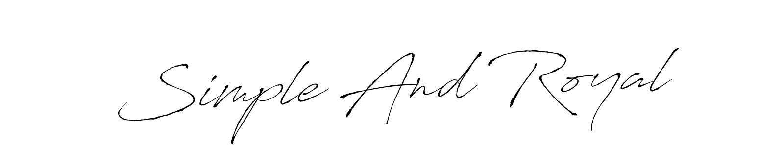 Make a beautiful signature design for name Simple And Royal. With this signature (Antro_Vectra) style, you can create a handwritten signature for free. Simple And Royal signature style 6 images and pictures png