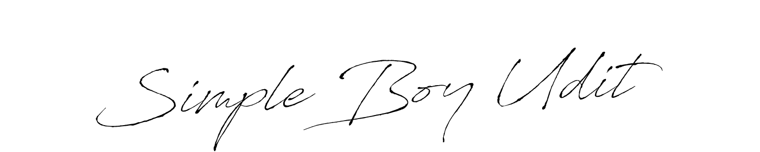 Design your own signature with our free online signature maker. With this signature software, you can create a handwritten (Antro_Vectra) signature for name Simple Boy Udit. Simple Boy Udit signature style 6 images and pictures png