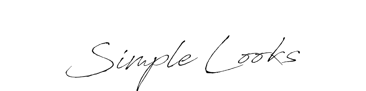 How to make Simple Looks signature? Antro_Vectra is a professional autograph style. Create handwritten signature for Simple Looks name. Simple Looks signature style 6 images and pictures png