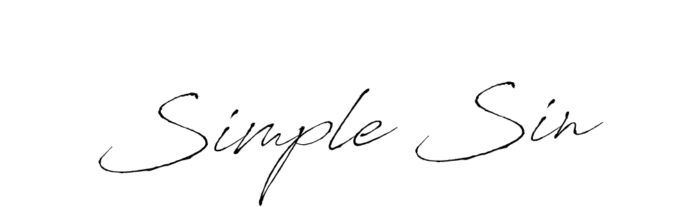 Simple Sin stylish signature style. Best Handwritten Sign (Antro_Vectra) for my name. Handwritten Signature Collection Ideas for my name Simple Sin. Simple Sin signature style 6 images and pictures png