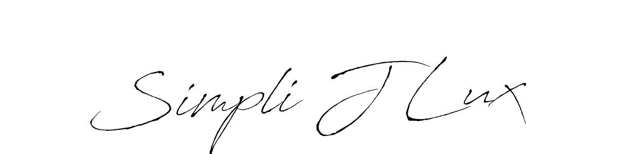 Create a beautiful signature design for name Simpli J Lux. With this signature (Antro_Vectra) fonts, you can make a handwritten signature for free. Simpli J Lux signature style 6 images and pictures png