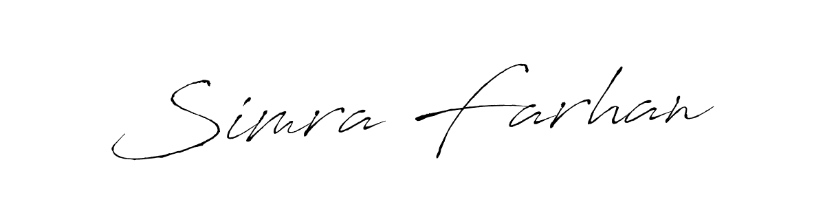 Use a signature maker to create a handwritten signature online. With this signature software, you can design (Antro_Vectra) your own signature for name Simra Farhan. Simra Farhan signature style 6 images and pictures png