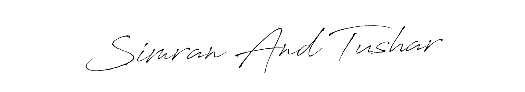 How to make Simran And Tushar signature? Antro_Vectra is a professional autograph style. Create handwritten signature for Simran And Tushar name. Simran And Tushar signature style 6 images and pictures png