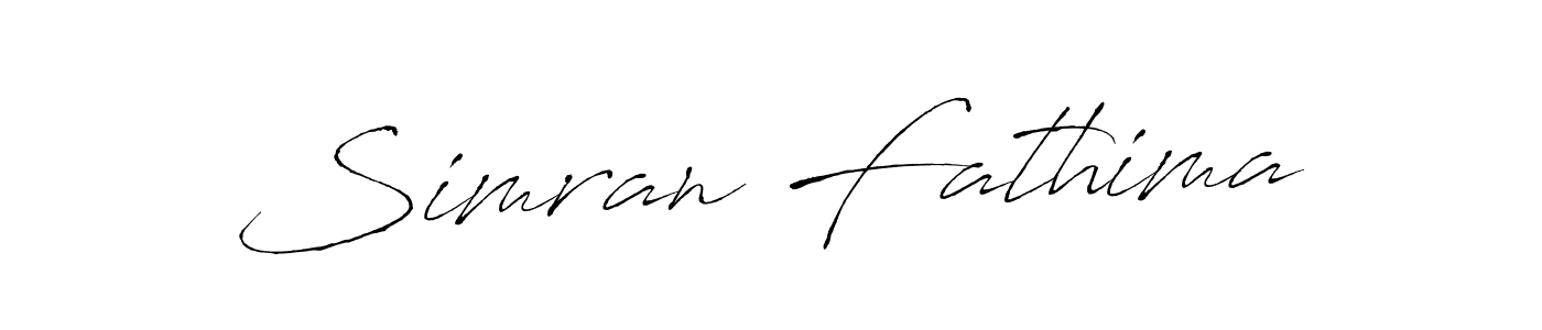 Design your own signature with our free online signature maker. With this signature software, you can create a handwritten (Antro_Vectra) signature for name Simran Fathima. Simran Fathima signature style 6 images and pictures png