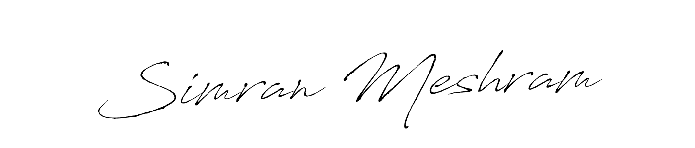 Design your own signature with our free online signature maker. With this signature software, you can create a handwritten (Antro_Vectra) signature for name Simran Meshram. Simran Meshram signature style 6 images and pictures png