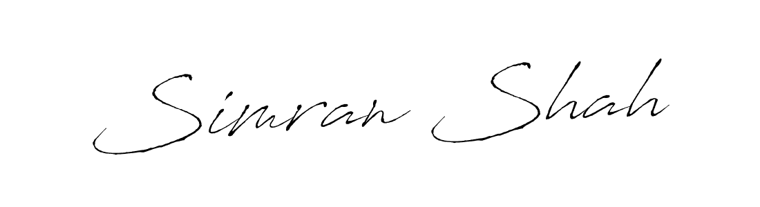 Simran Shah stylish signature style. Best Handwritten Sign (Antro_Vectra) for my name. Handwritten Signature Collection Ideas for my name Simran Shah. Simran Shah signature style 6 images and pictures png