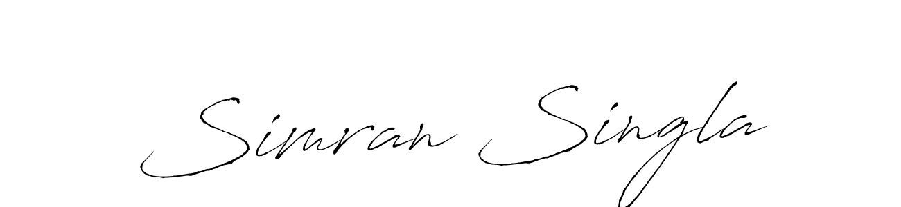 Create a beautiful signature design for name Simran Singla. With this signature (Antro_Vectra) fonts, you can make a handwritten signature for free. Simran Singla signature style 6 images and pictures png