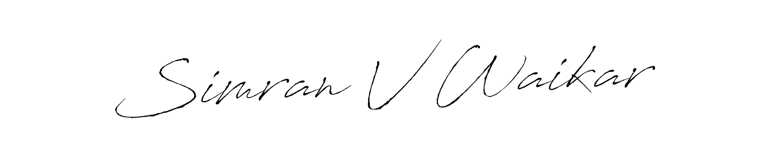 Also we have Simran V Waikar name is the best signature style. Create professional handwritten signature collection using Antro_Vectra autograph style. Simran V Waikar signature style 6 images and pictures png