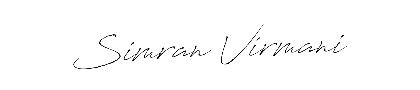 It looks lik you need a new signature style for name Simran Virmani. Design unique handwritten (Antro_Vectra) signature with our free signature maker in just a few clicks. Simran Virmani signature style 6 images and pictures png