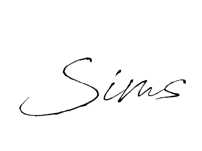 Design your own signature with our free online signature maker. With this signature software, you can create a handwritten (Antro_Vectra) signature for name Sims. Sims signature style 6 images and pictures png