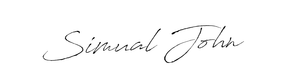 Make a beautiful signature design for name Simual John. With this signature (Antro_Vectra) style, you can create a handwritten signature for free. Simual John signature style 6 images and pictures png