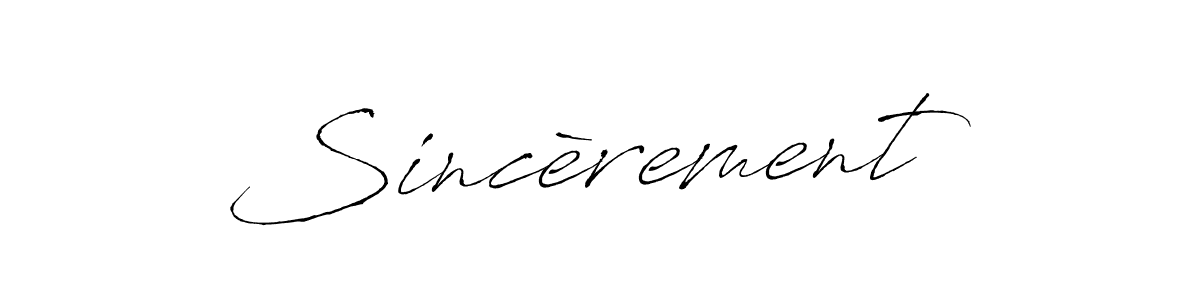 It looks lik you need a new signature style for name Sincèrement. Design unique handwritten (Antro_Vectra) signature with our free signature maker in just a few clicks. Sincèrement signature style 6 images and pictures png