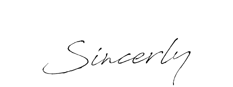 How to make Sincerly signature? Antro_Vectra is a professional autograph style. Create handwritten signature for Sincerly name. Sincerly signature style 6 images and pictures png