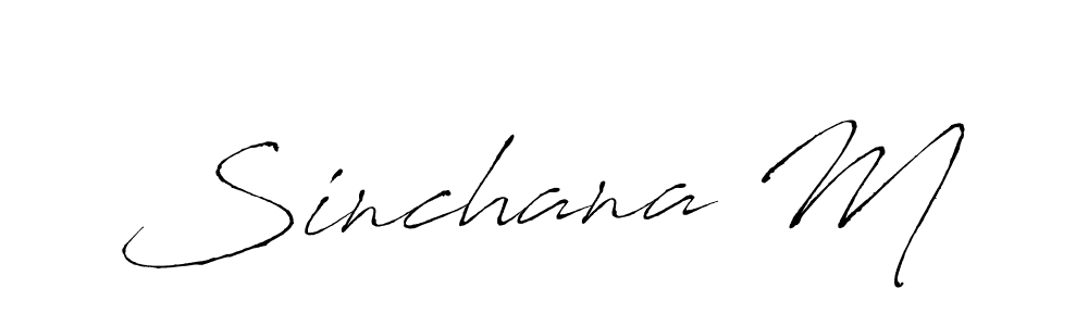 It looks lik you need a new signature style for name Sinchana M. Design unique handwritten (Antro_Vectra) signature with our free signature maker in just a few clicks. Sinchana M signature style 6 images and pictures png
