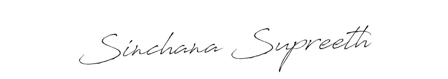 Make a beautiful signature design for name Sinchana Supreeth. With this signature (Antro_Vectra) style, you can create a handwritten signature for free. Sinchana Supreeth signature style 6 images and pictures png