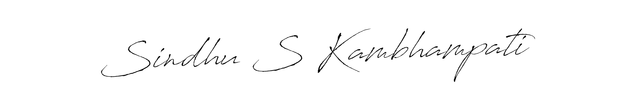 The best way (Antro_Vectra) to make a short signature is to pick only two or three words in your name. The name Sindhu S Kambhampati include a total of six letters. For converting this name. Sindhu S Kambhampati signature style 6 images and pictures png