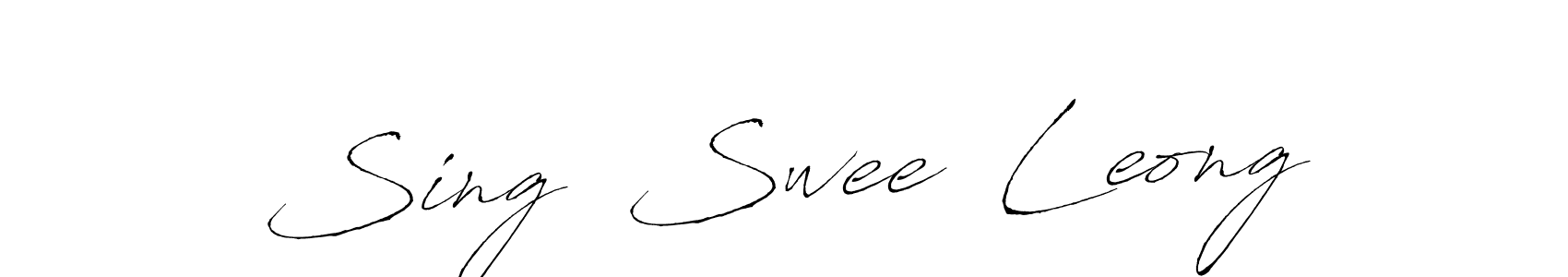 The best way (Antro_Vectra) to make a short signature is to pick only two or three words in your name. The name Sing  Swee  Leong include a total of six letters. For converting this name. Sing  Swee  Leong signature style 6 images and pictures png