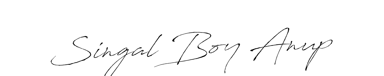 Make a beautiful signature design for name Singal Boy Anup. With this signature (Antro_Vectra) style, you can create a handwritten signature for free. Singal Boy Anup signature style 6 images and pictures png