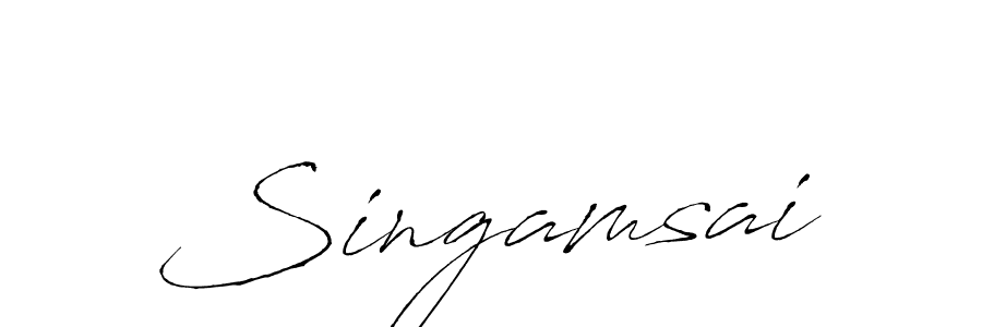 Make a beautiful signature design for name Singamsai. With this signature (Antro_Vectra) style, you can create a handwritten signature for free. Singamsai signature style 6 images and pictures png