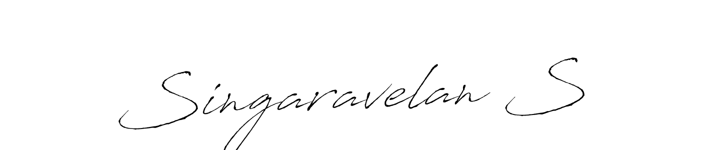 Use a signature maker to create a handwritten signature online. With this signature software, you can design (Antro_Vectra) your own signature for name Singaravelan S. Singaravelan S signature style 6 images and pictures png