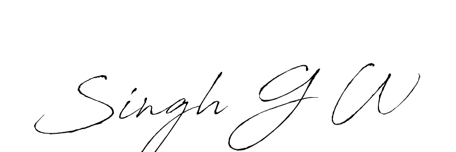 Also we have Singh G W name is the best signature style. Create professional handwritten signature collection using Antro_Vectra autograph style. Singh G W signature style 6 images and pictures png