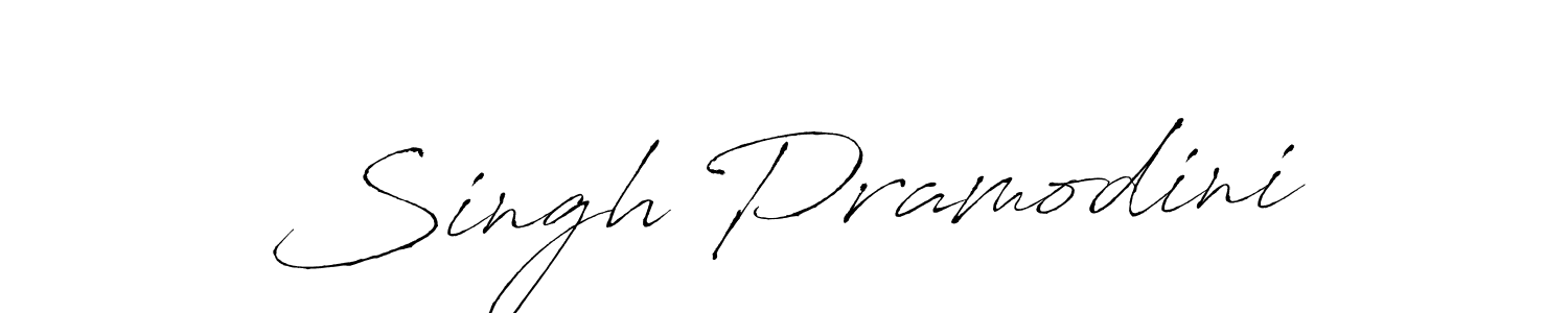 How to make Singh Pramodini name signature. Use Antro_Vectra style for creating short signs online. This is the latest handwritten sign. Singh Pramodini signature style 6 images and pictures png
