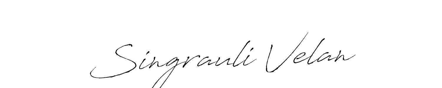 You should practise on your own different ways (Antro_Vectra) to write your name (Singrauli Velan) in signature. don't let someone else do it for you. Singrauli Velan signature style 6 images and pictures png