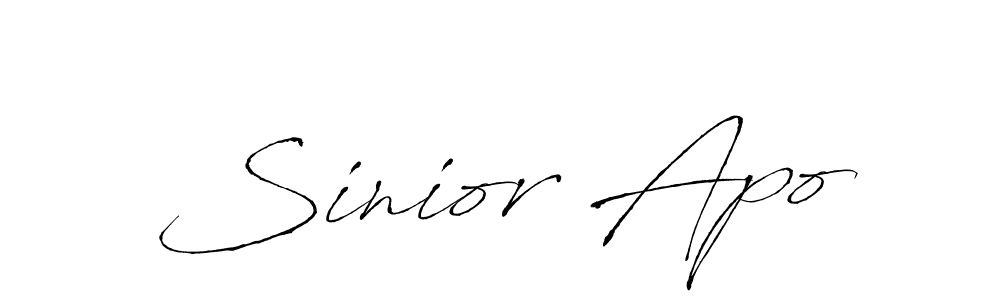 Make a beautiful signature design for name Sinior Apo. With this signature (Antro_Vectra) style, you can create a handwritten signature for free. Sinior Apo signature style 6 images and pictures png