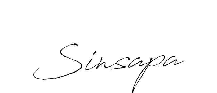 Use a signature maker to create a handwritten signature online. With this signature software, you can design (Antro_Vectra) your own signature for name Sinsapa. Sinsapa signature style 6 images and pictures png