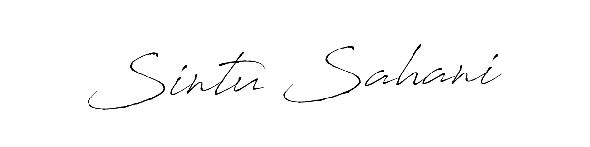 How to make Sintu Sahani name signature. Use Antro_Vectra style for creating short signs online. This is the latest handwritten sign. Sintu Sahani signature style 6 images and pictures png