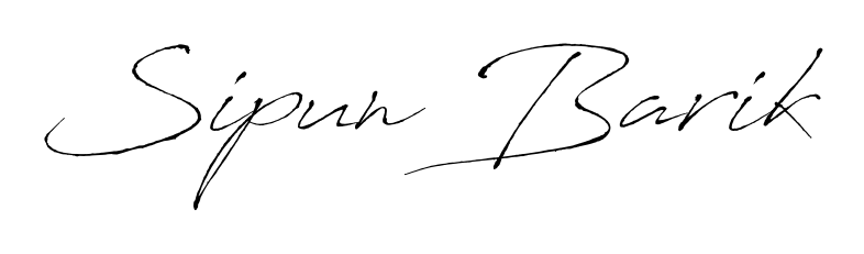 Discover how Sipun Barik looks in an executive cursive font (Antro_Vectra). Perfect for legal documents, invoices, and certificates. Sipun Barik signature style 6 images and pictures png
